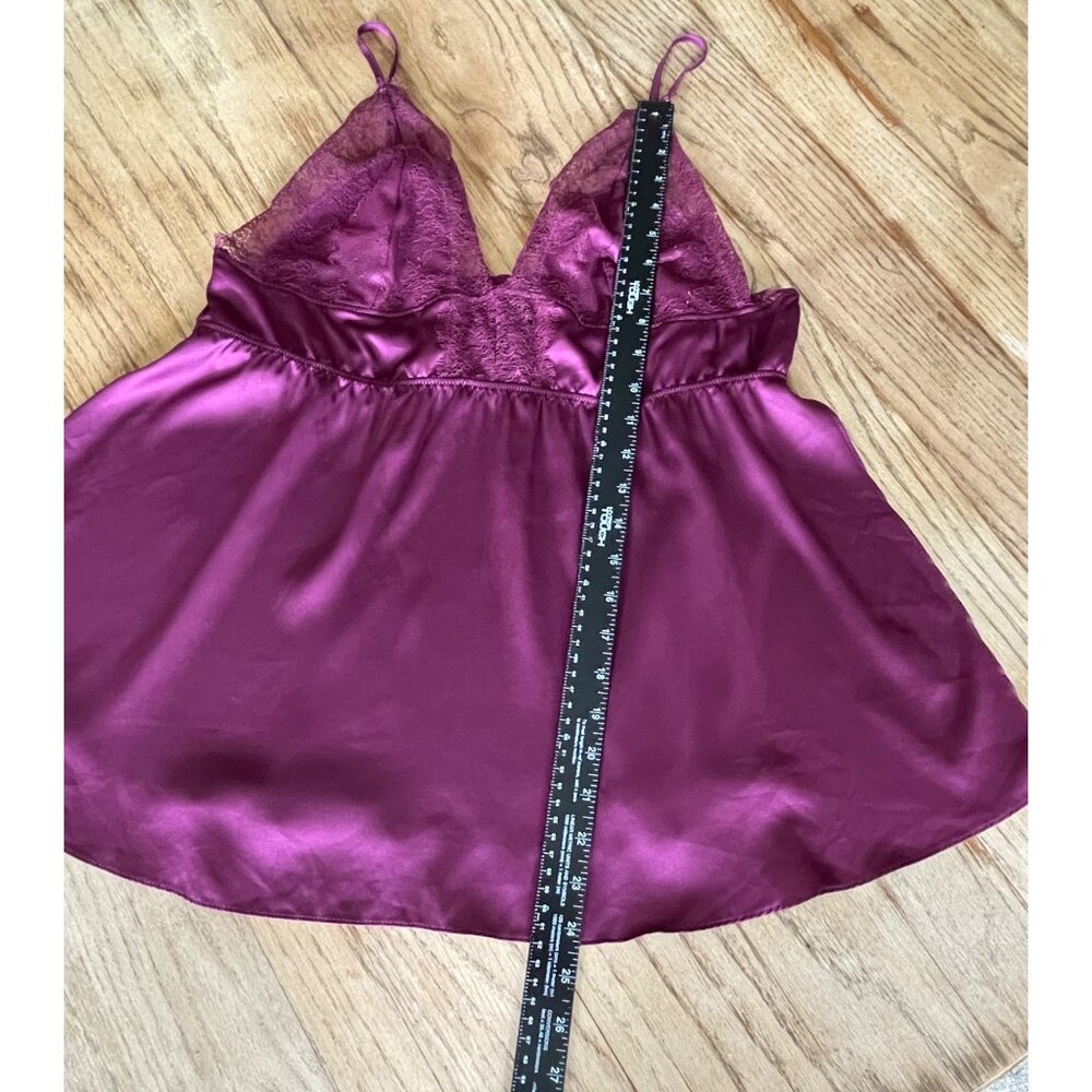 Victorias Secret Baby Doll Camisole Lingerie Top Womens XL Wine Lace Coquette - Picture 8 of 9